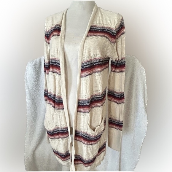 Eddie Bauer cardigan Medium strips - Picture 1 of 4